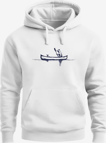 Neverless Sweatshirt 'Bär Kanu' in White: front