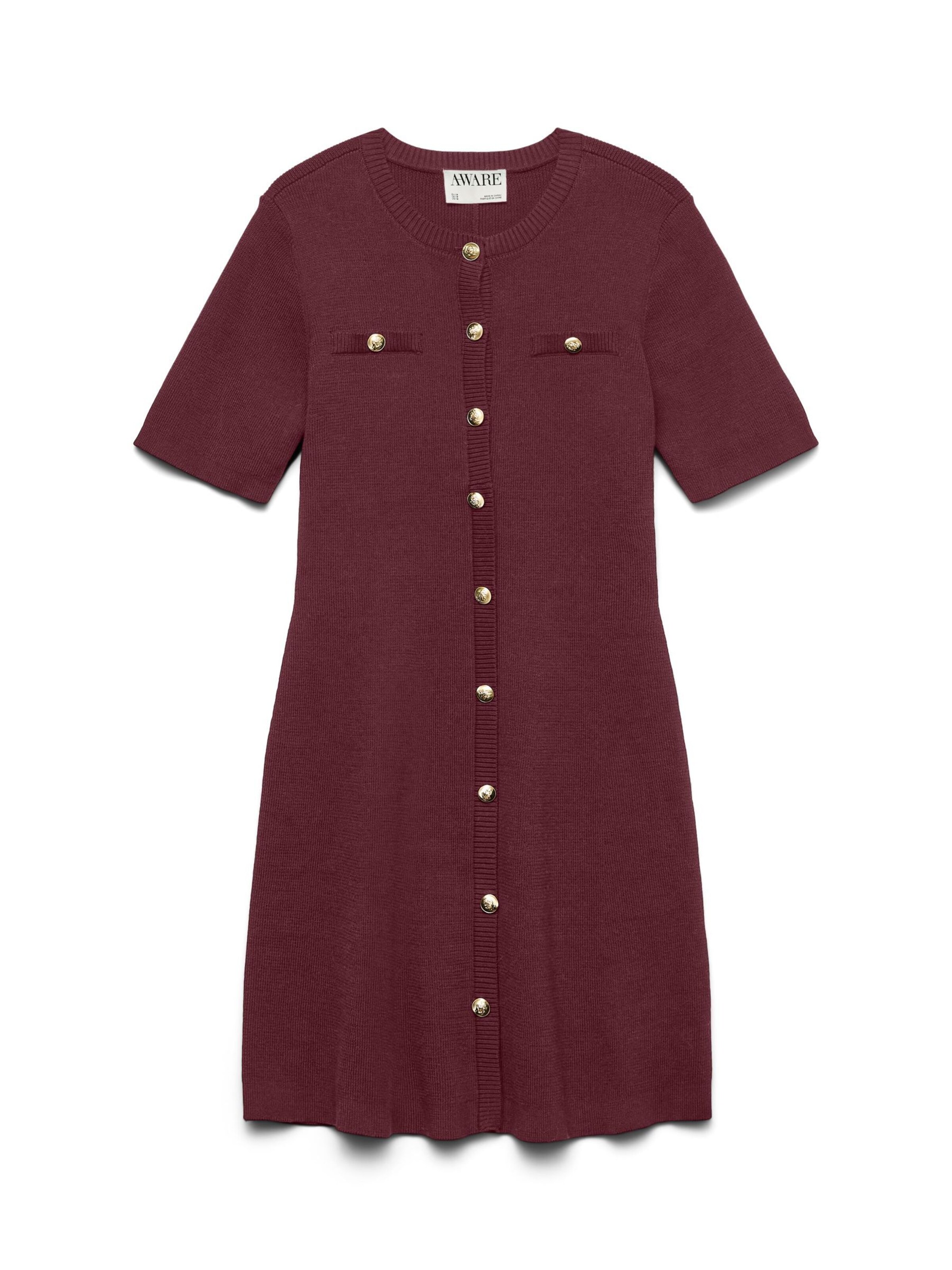 Robes en maille VERO MODA en rouge : devant