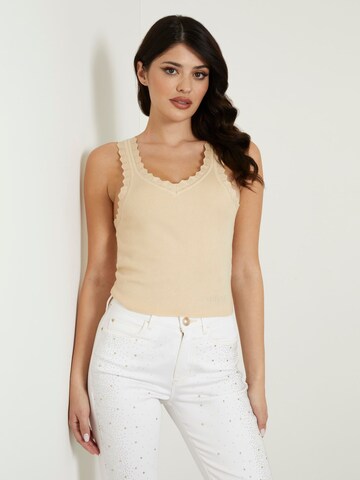 GUESS Gebreide top in Beige: voorkant