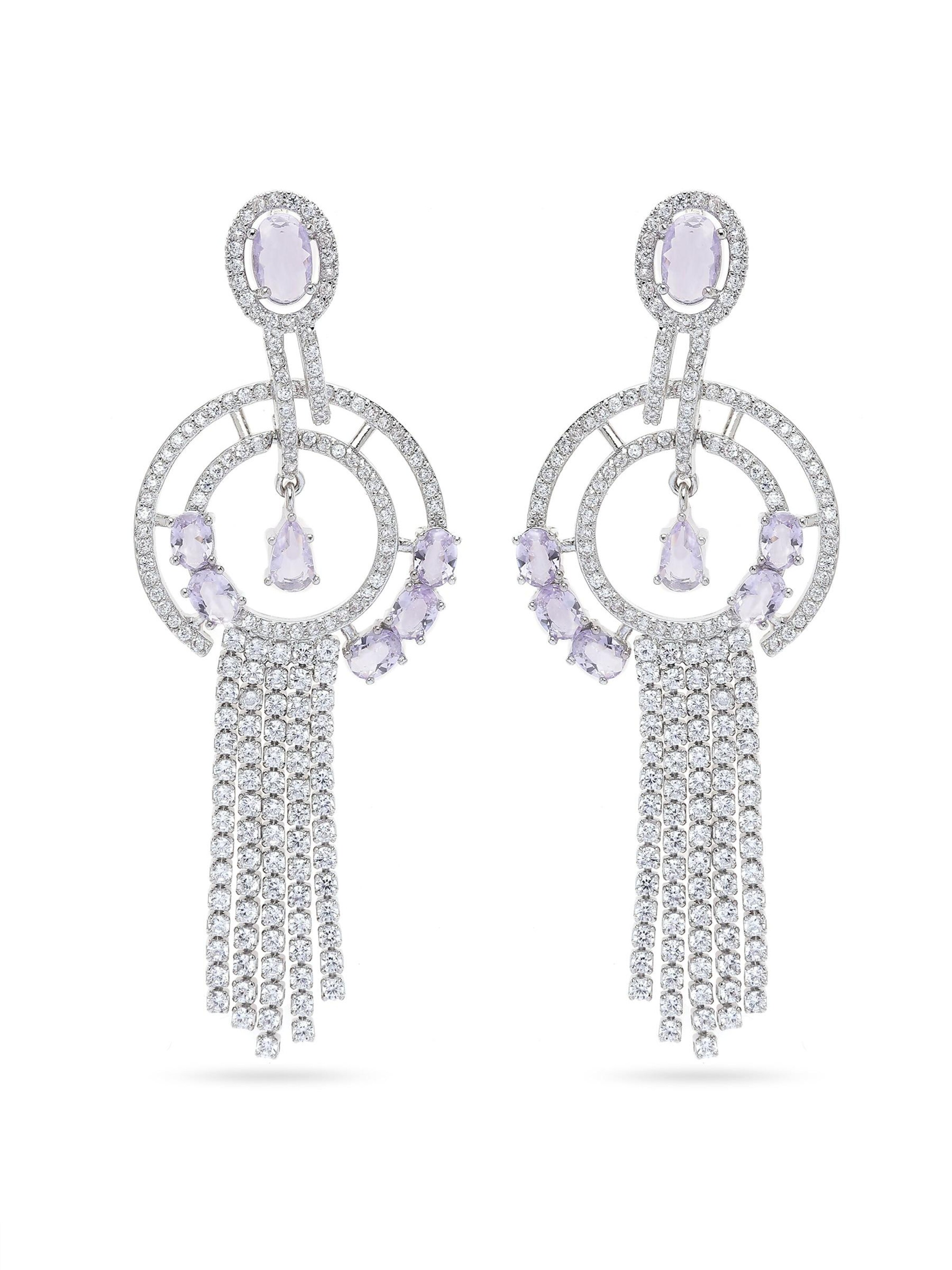 Boucles d'oreilles 'Vesnasa' AVANT-GARDE PARIS en violet : devant