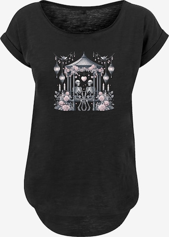T-shirt 'Skelett Paar Valentinstag' F4NT4STIC en noir : devant