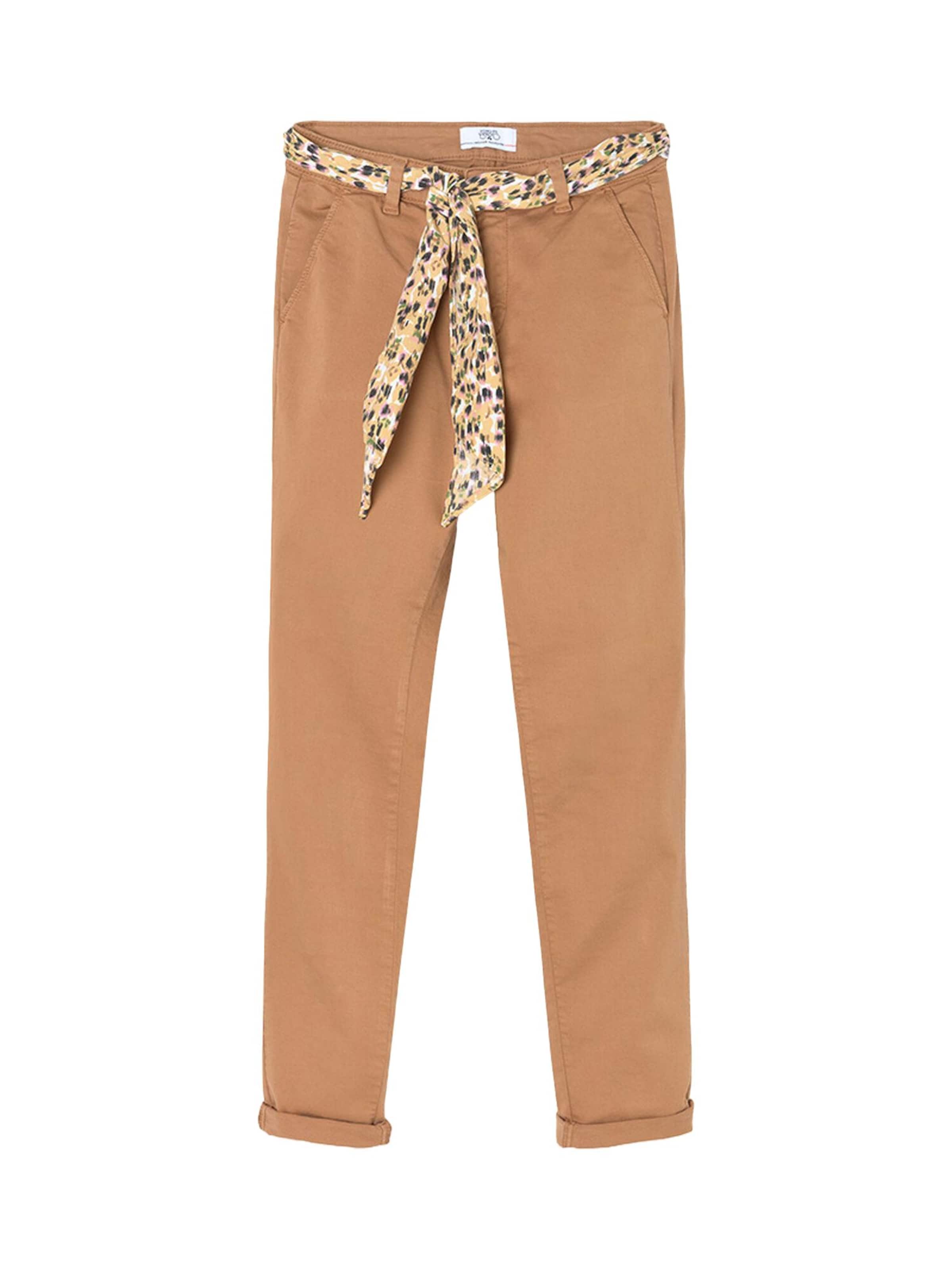 Regular Pantalon chino 'DYLI 6' Le Temps Des Cerises en marron : devant