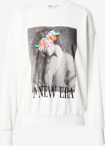 ONLY Sweatshirt 'HANNA' in White: front