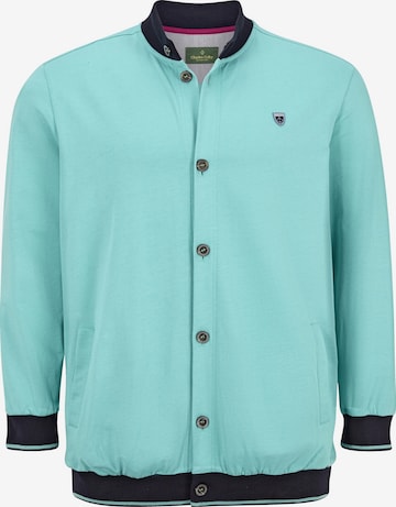 Charles Colby Zip-Up Hoodie 'Duke Jax' in Blue: front