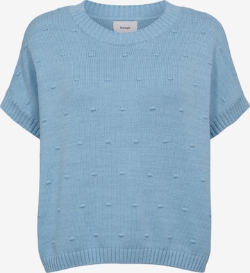 NÜMPH Strickpullover mit Halbarm 'NULISANA PULLOVER' in Blau: Vorderseite