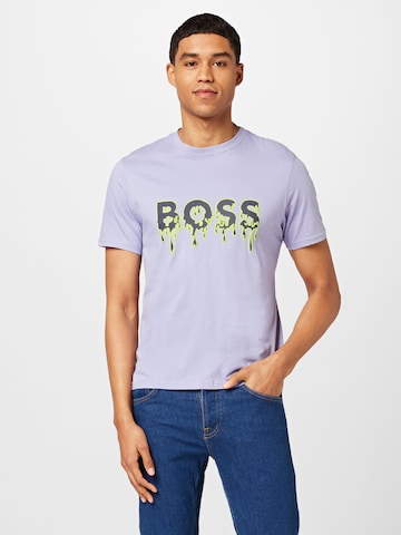 Tricou de la BOSS pe mov: față