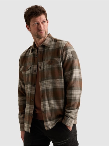 Regular fit Camicia 'Overshirt with check pattern and chest pockets' di PME Legend in marrone