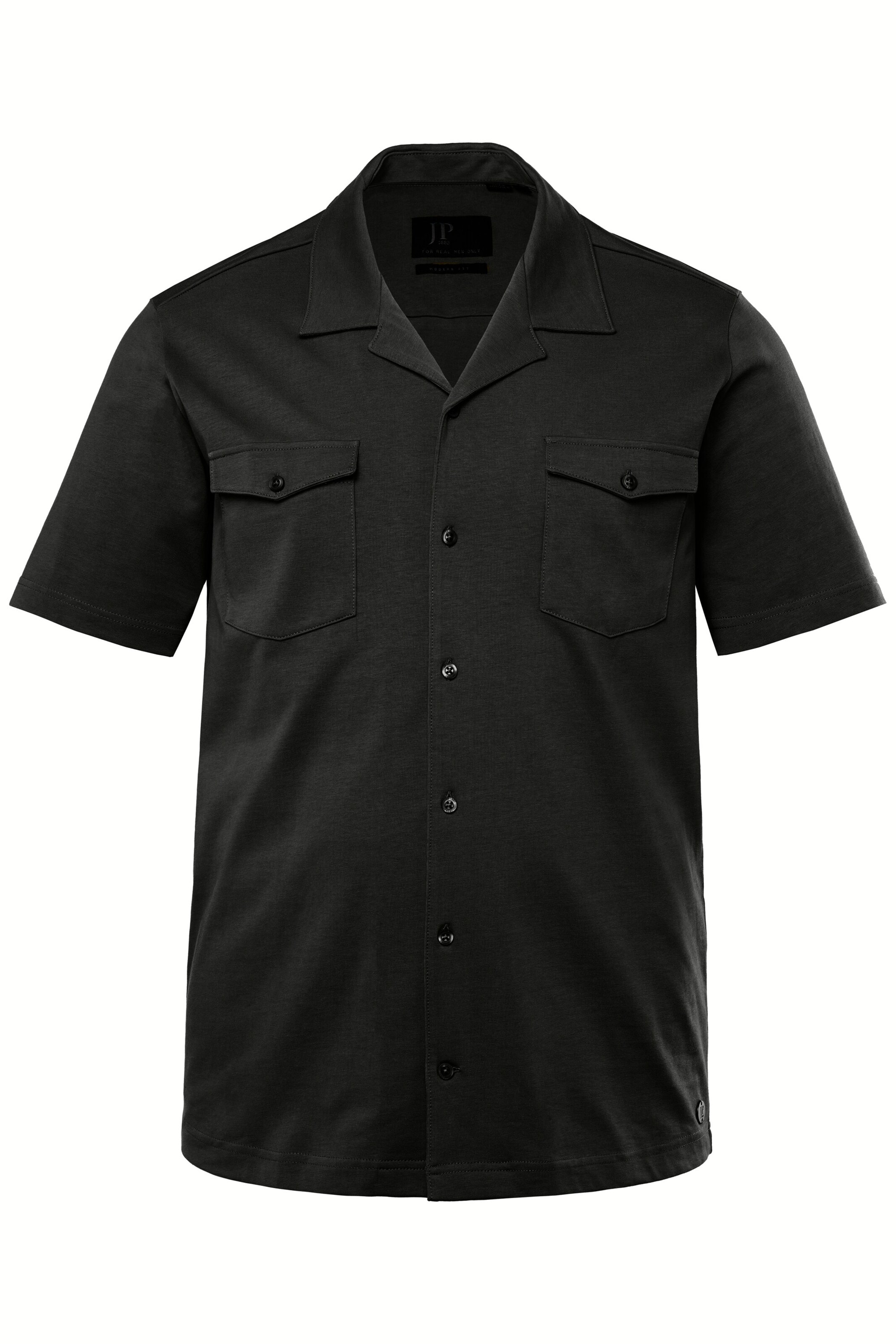 JP1880 Overhemd in Zwart: voorkant