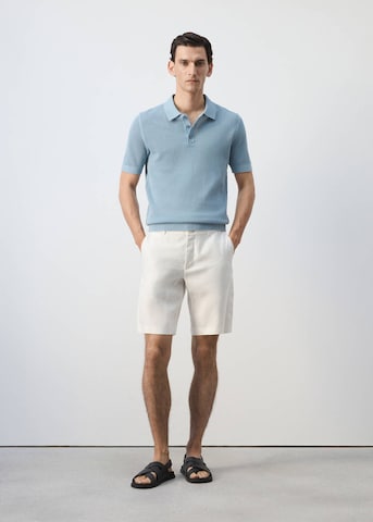 MANGO MAN Shirt 'Pointele' in Blue
