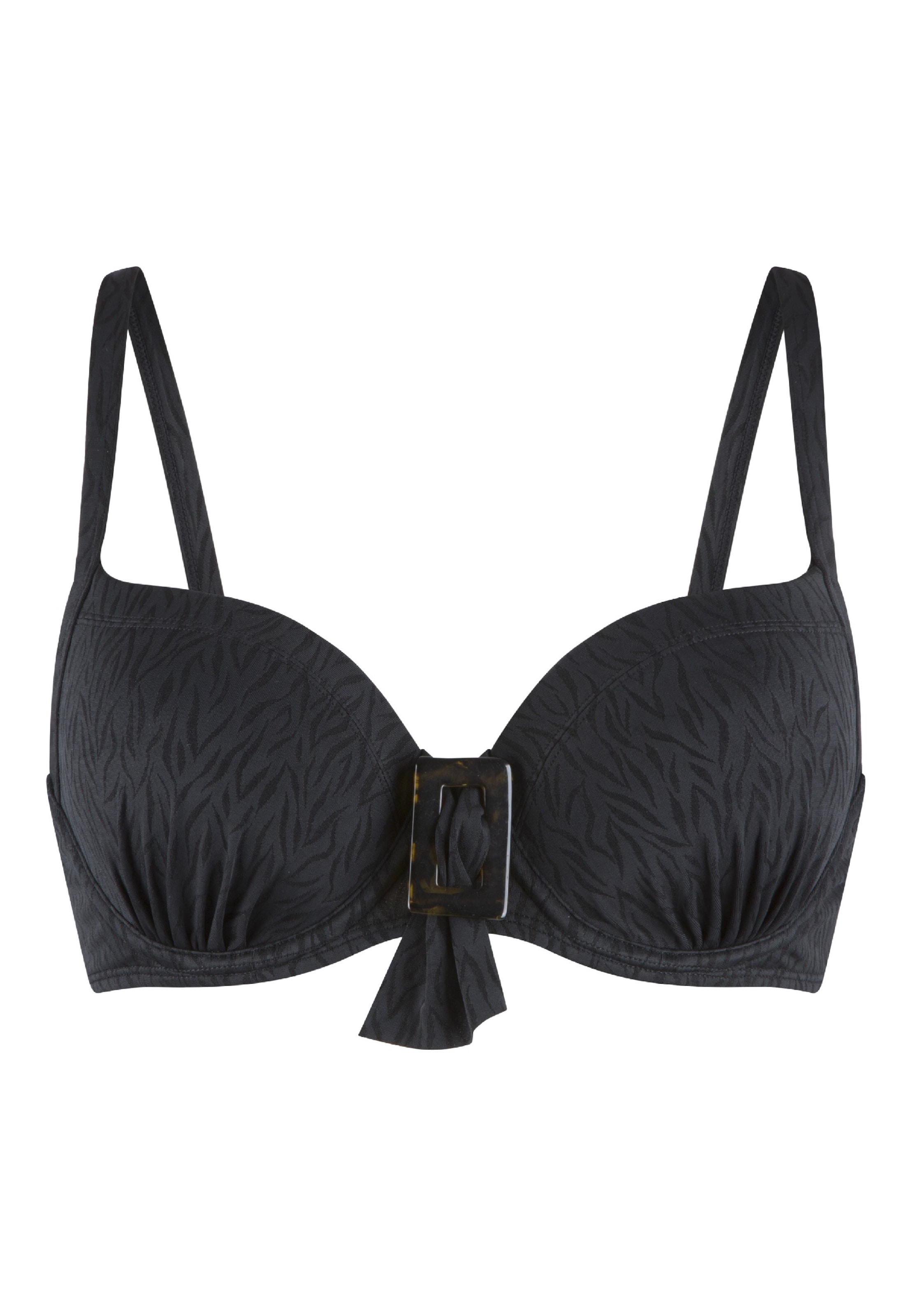 LingaDore - Soutien de tecido Top de biquíni em preto: frente