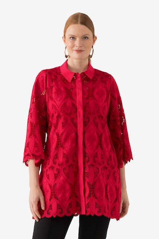 Ulla Popken Blouse in Rood: voorkant