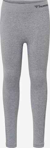 Hummel Skinny Workout Pants in Grey: front