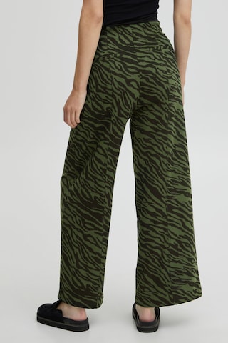 ICHI Wide leg Broek in Groen