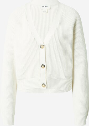 Monki Knit cardigan in White: front