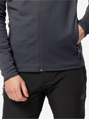 JACK WOLFSKIN Athletic Fleece Jacket 'BAISELBERG' in Black