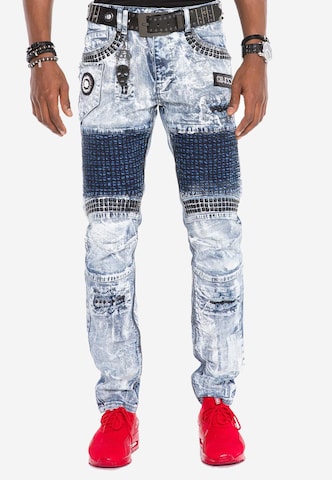 CIPO & BAXX Slimfit Jeans in Grijs: voorkant