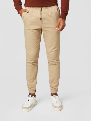 JACK & JONES Tapered Trousers 'GORDON DAVE' in Beige: front