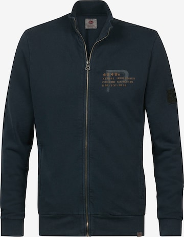 Petrol Industries Sweat jacket in Blue: front