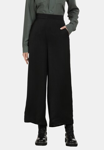 Wide leg Pantaloni de la DreiMaster Vintage pe negru: față