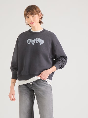 juoda HUGO Megztinis be užsegimo 'Deroxina_8': priekis