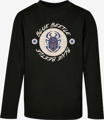 ABSOLUTE CULT Shirt 'Blue Beetle - Swirls' in Zwart: voorkant