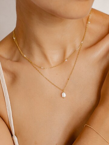 Hey Happiness Kette 'Perlen Duo' in Gold: Vorderseite