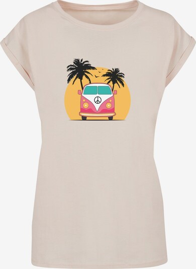 Merchcode T-shirt 'Summer - Van' en sable / jaune d'or / rouge / noir, Vue avec produit