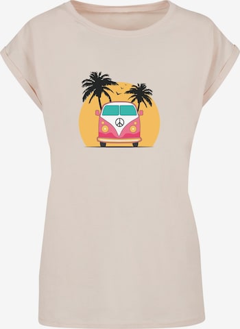 Merchcode T-Shirt 'Summer - Van' in Beige: predná strana