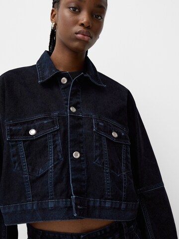 Bershka Prechodná bunda - Modrá