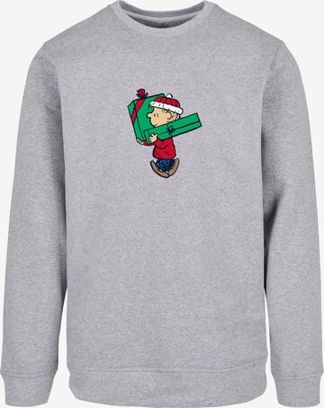 Merchcode Sweatshirt 'Peanuts Charlies Presents' in Grijs: voorkant