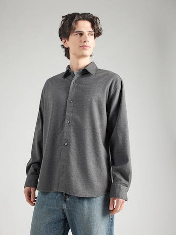 Abercrombie & Fitch Regular fit Overhemd 'TOUCH' in Grijs: voorkant