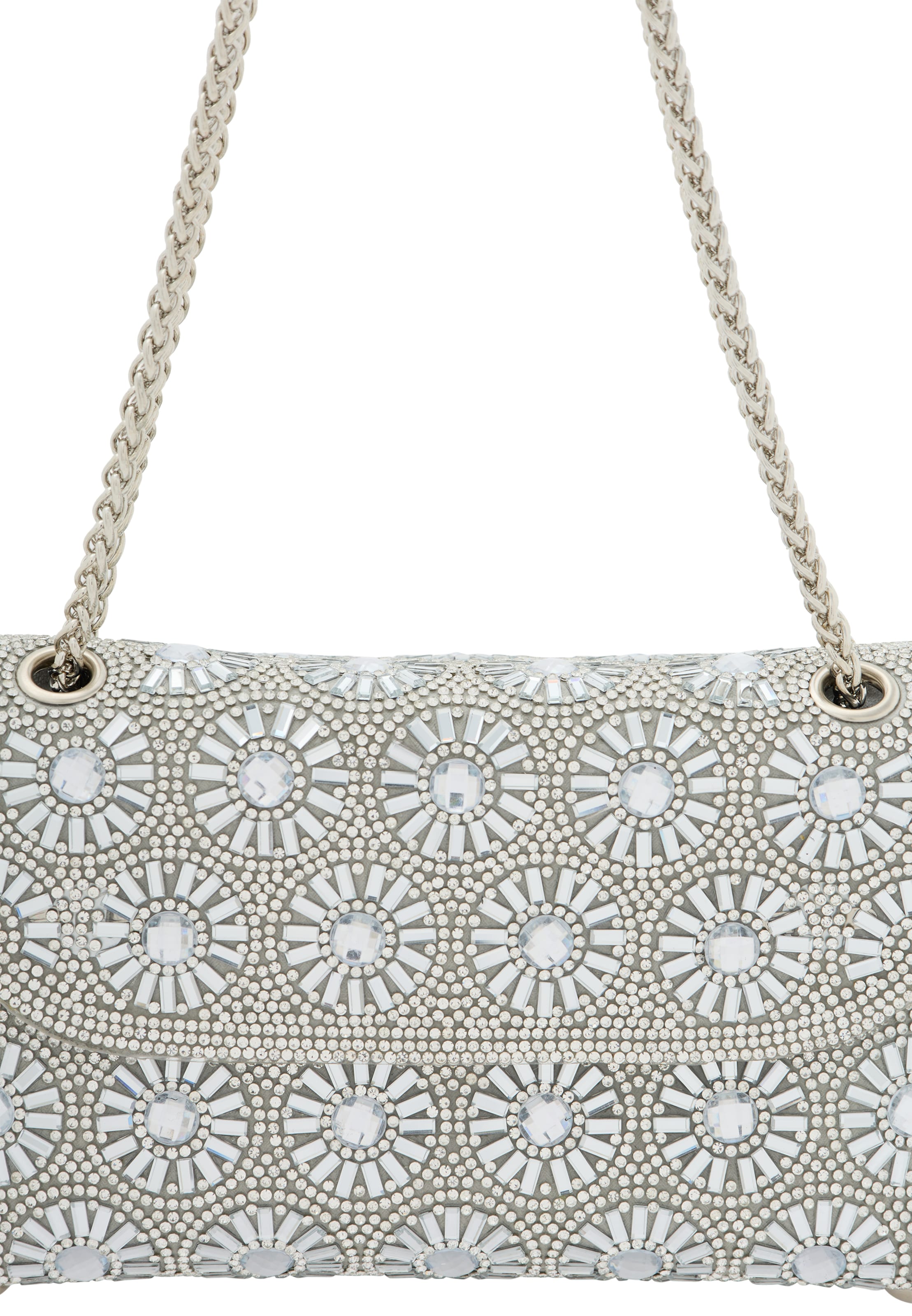 faina Handtasche 'Minaudière' in Silber