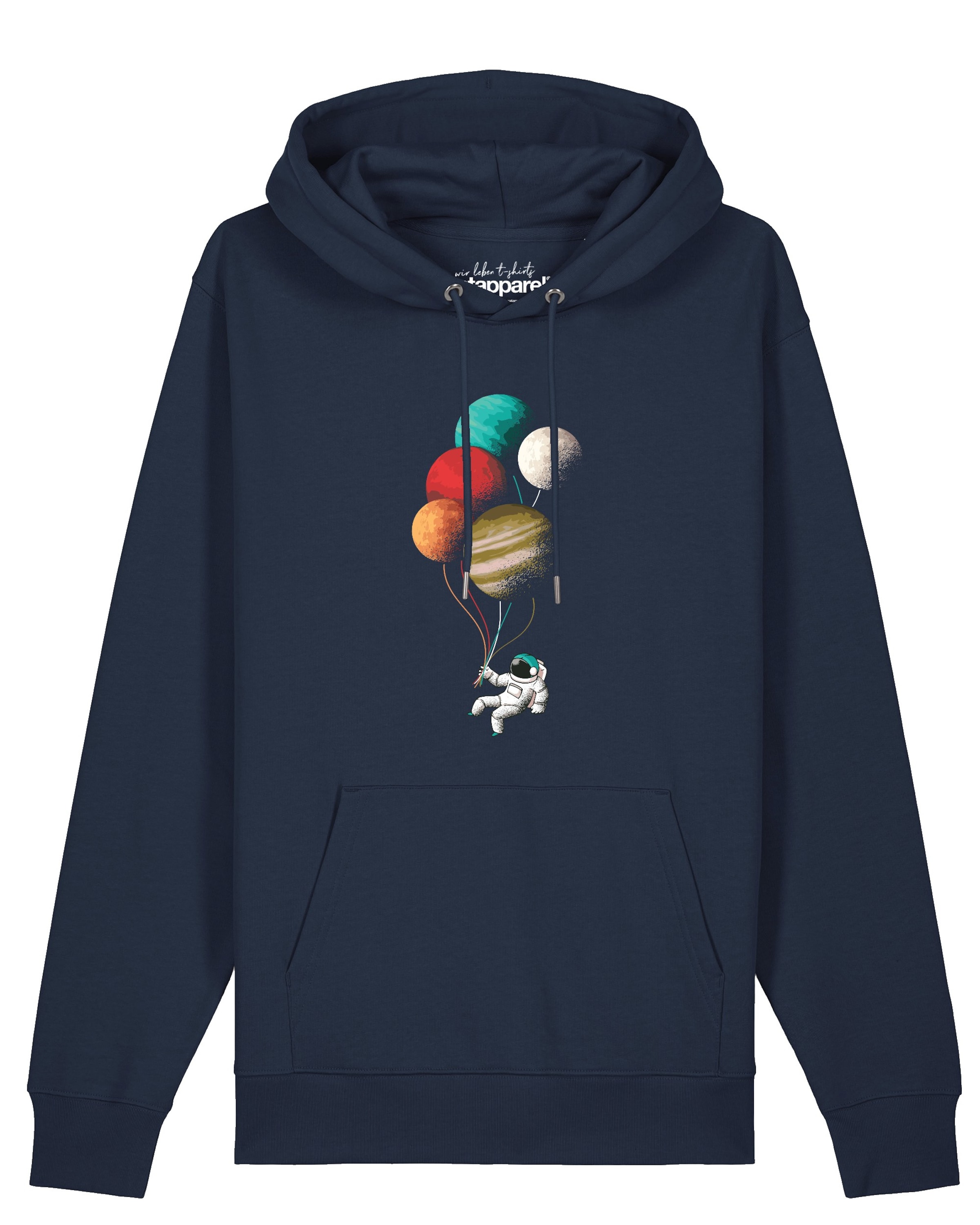 Watapparel Sweatshirt 'Balloon Spaceman' in Blau: Vorderseite