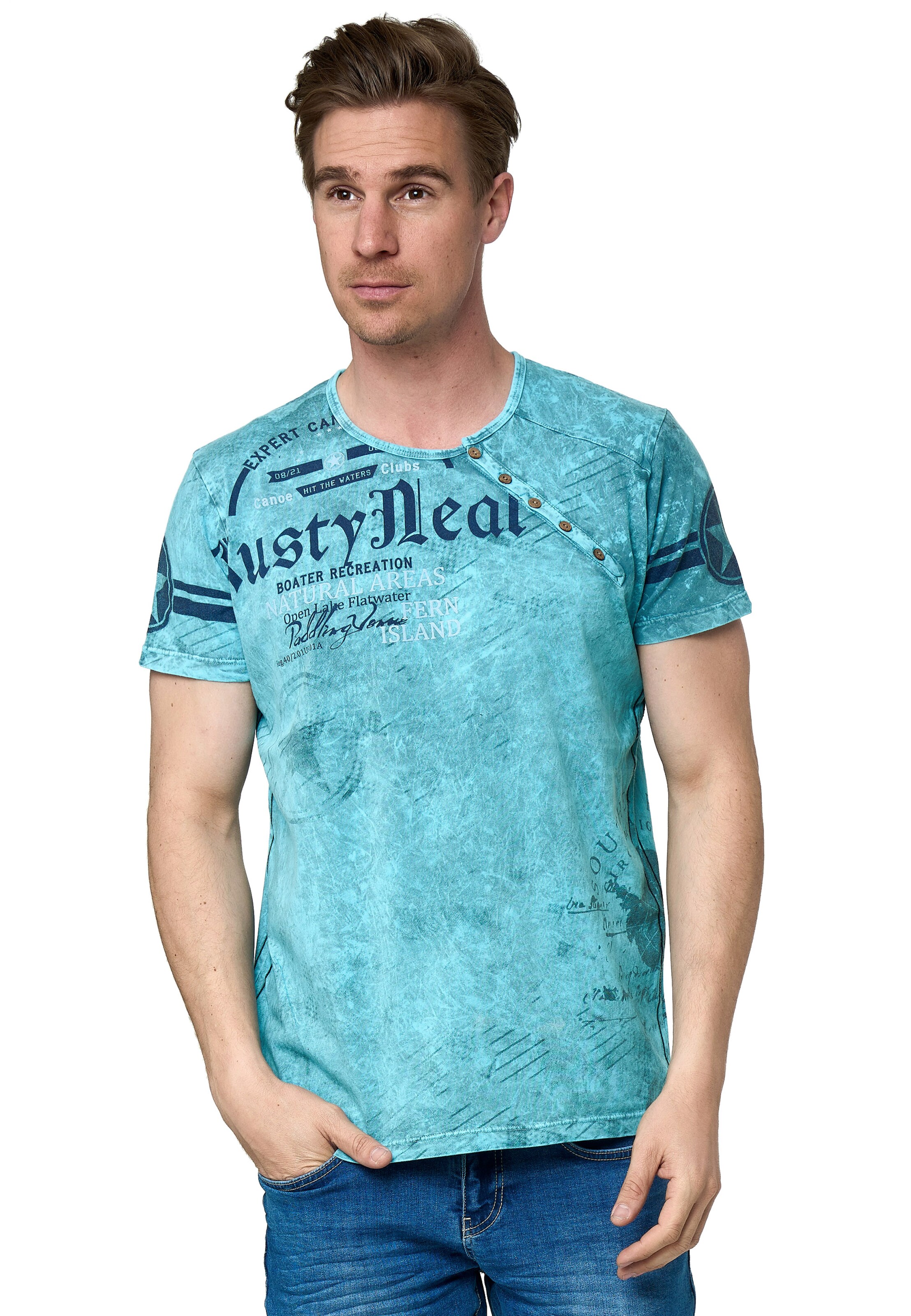 Rusty Neal T-Shirt in Blau: Vorderseite