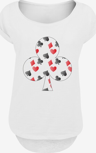 F4NT4STIC Shirt 'Kartenspiel Kreuz Herz Karo Pik Poker' in rot / schwarz / weiß, Produktansicht