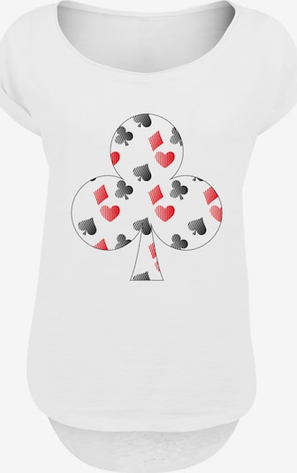 F4NT4STIC Shirt 'Kartenspiel Kreuz Herz Karo Pik Poker' in rot / schwarz / weiß, Produktansicht