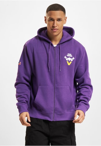 European League of Football Zip-Up Hoodie in Purple: front