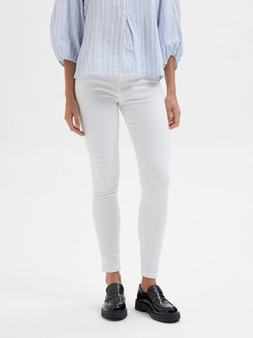 SELECTED FEMME - Skinny Calças de ganga em branco: frente