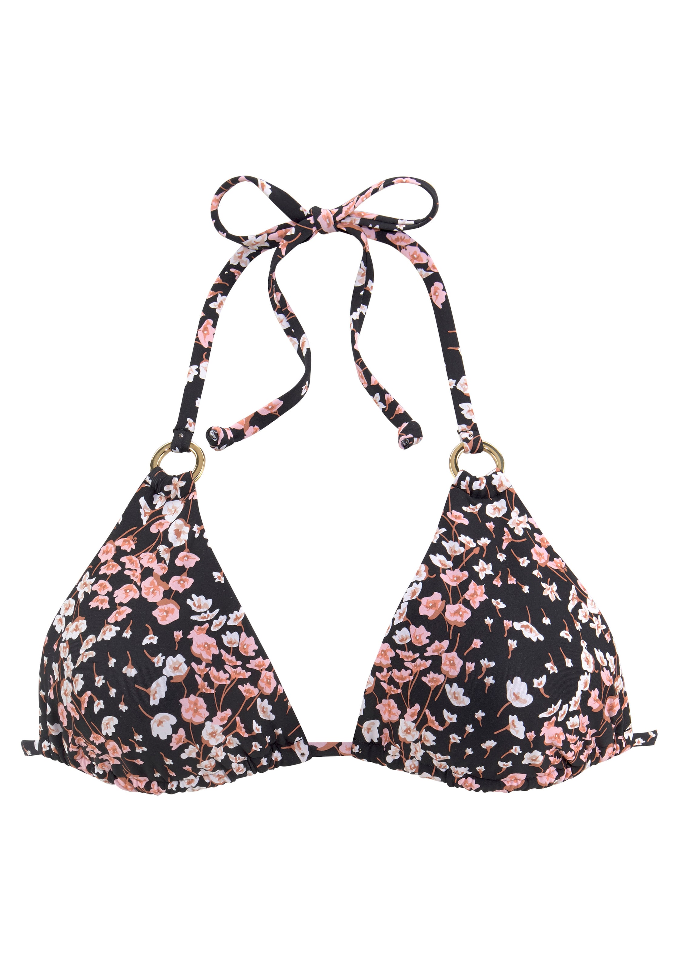 LASCANA Triangle Bikini top in Black: front