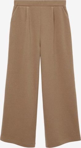 MANGO Wide leg Broek in Bruin: voorkant