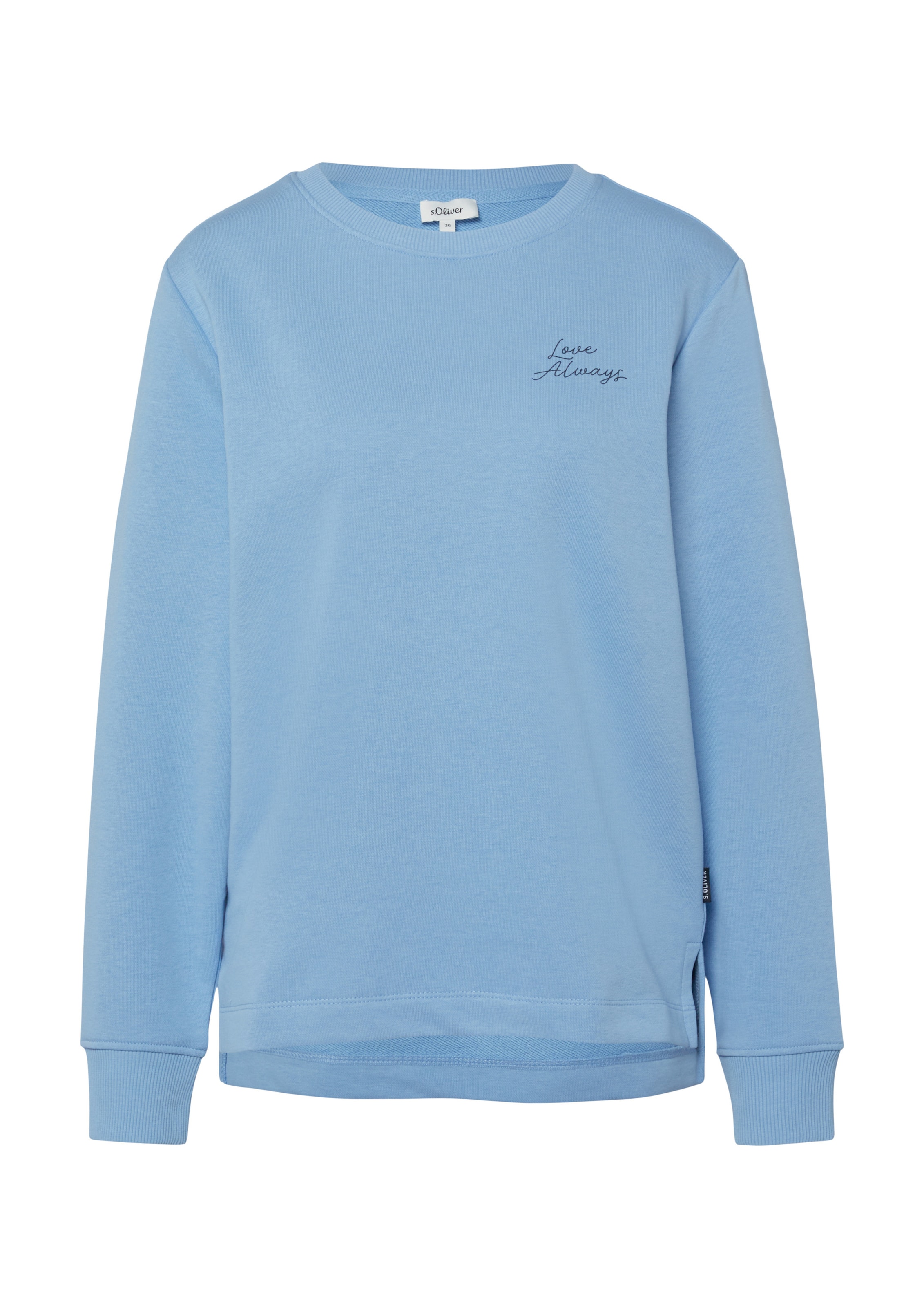 s.Oliver Sweatshirt in himmelblau / schwarz, Produktansicht