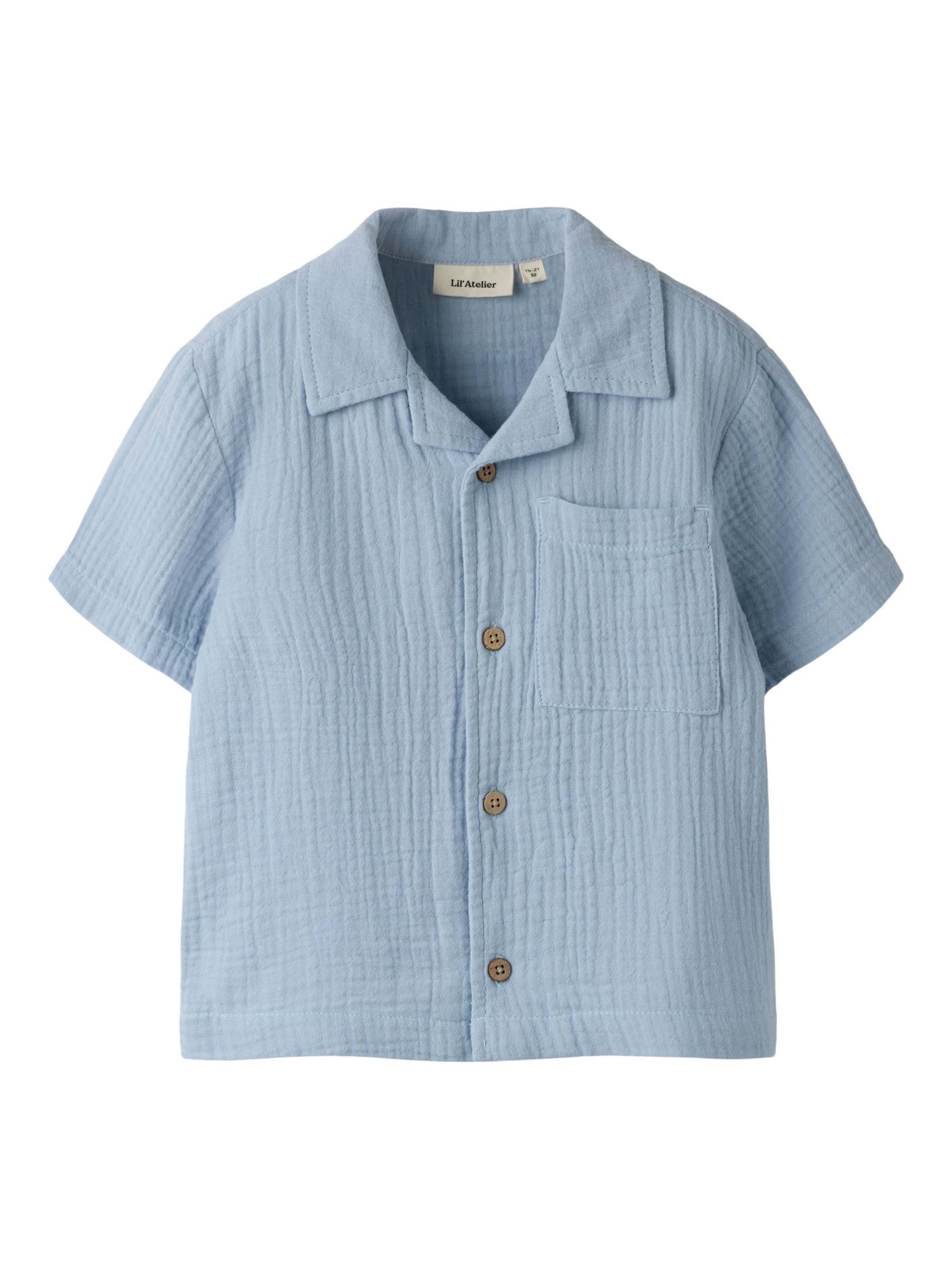 Lil'Atelier Regular fit Overhemd in Blauw: voorkant