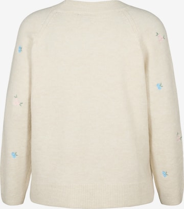 Zizzi Pullover 'DAISY' in Beige