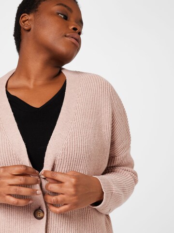 ABOUT YOU Curvy Knit Cardigan 'KIMBERLY' in Pink