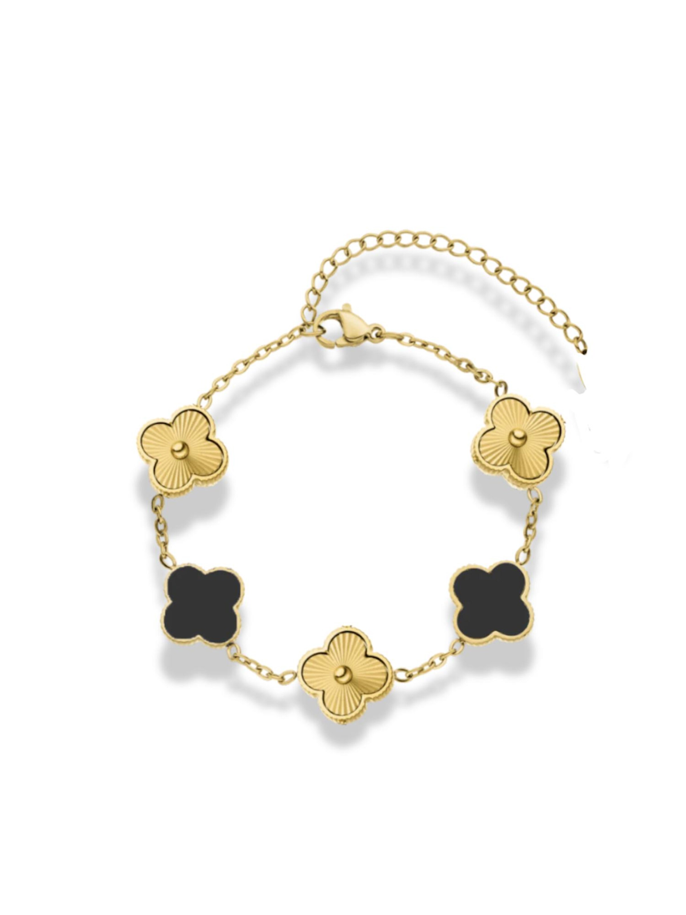 Bracelet 'DOUBLE ELEGANT CLOVER' Cala Rose en or : devant