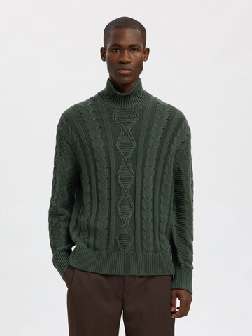 SELECTED Trui in Groen: voorkant
