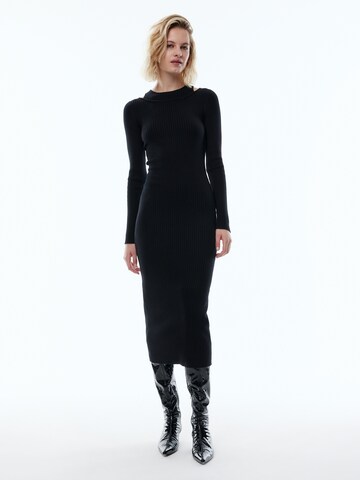 EDITED Πλεκτό φόρεμα 'Yandra' σε μαύρο: μπροστά