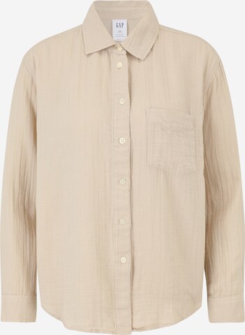 Gap Petite Blouse in Beige: voorkant