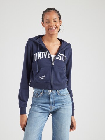 HOLLISTER Ζακέτα φούτερ σε μπλε: μπροστά