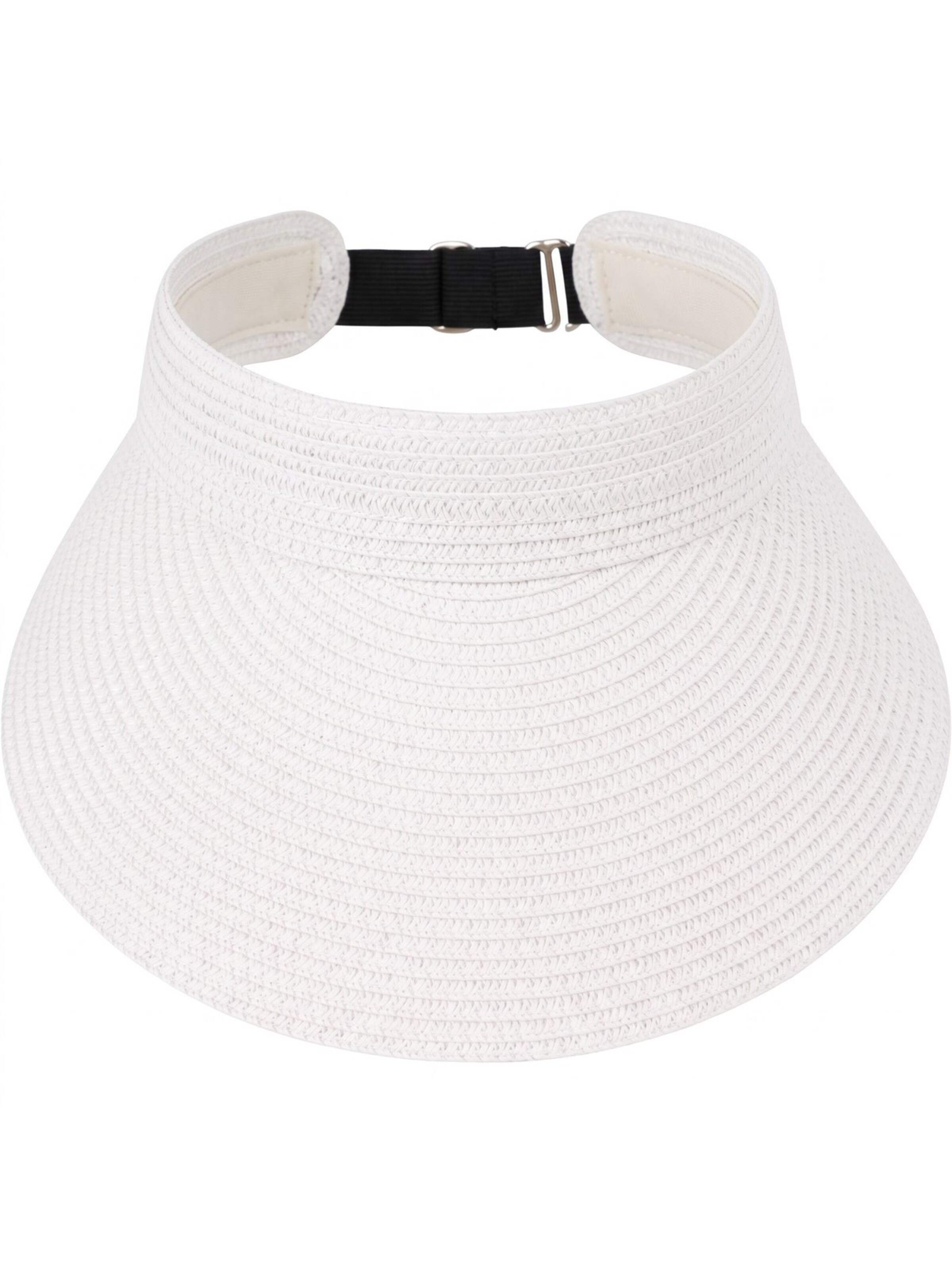 styleBREAKER Cap 'Papierstroh Visor Cap Einfarbig' in White